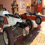 Old racing cars restoration workshop